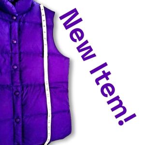 LANDS END - Deep Purple Woman's Down Filled Puffer Vest Size Medium